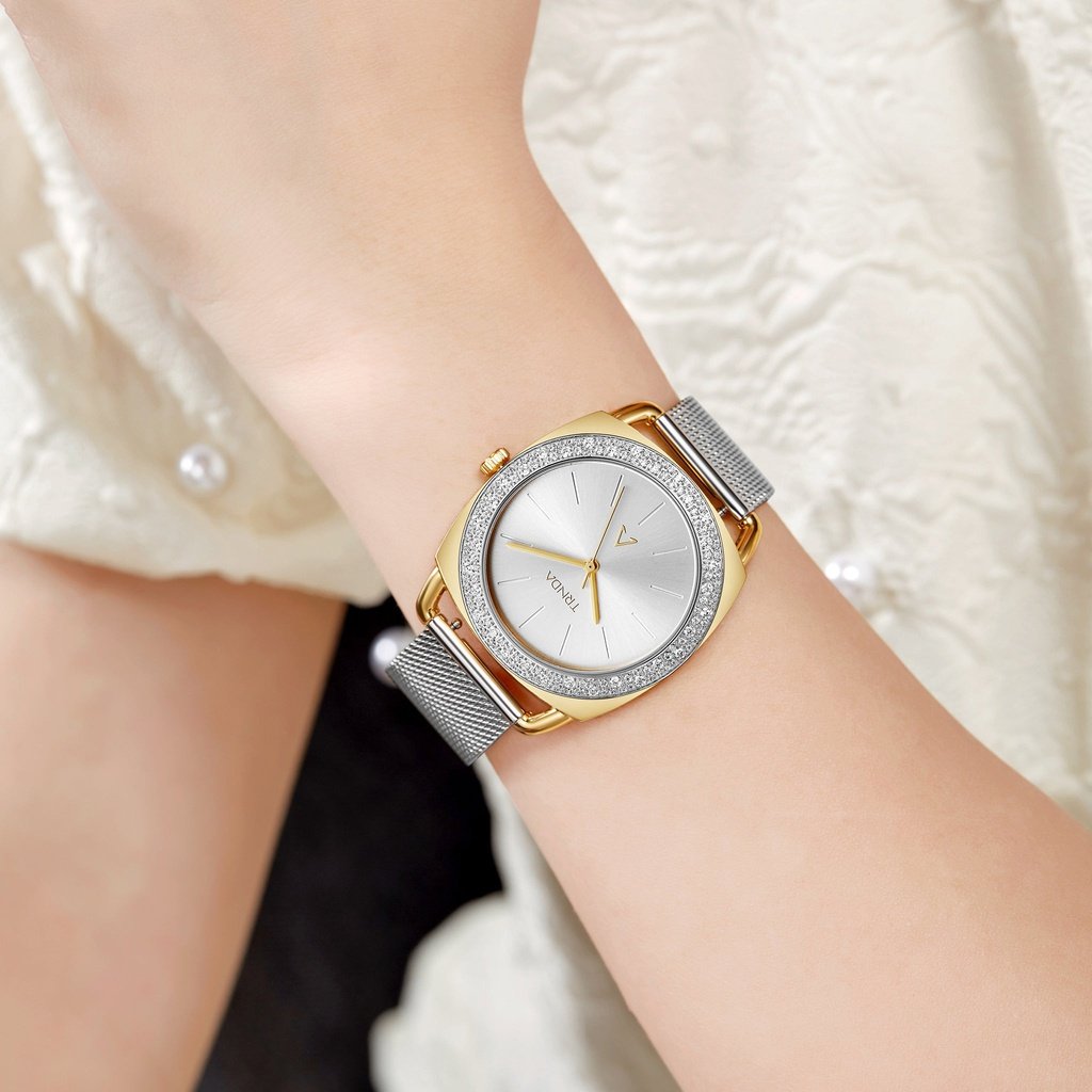 Trnda Women's Stainless Steel Gold Watch, Silver Dial | Trnda-W35.8 – product image 4 | SeeMyMails Marketplace