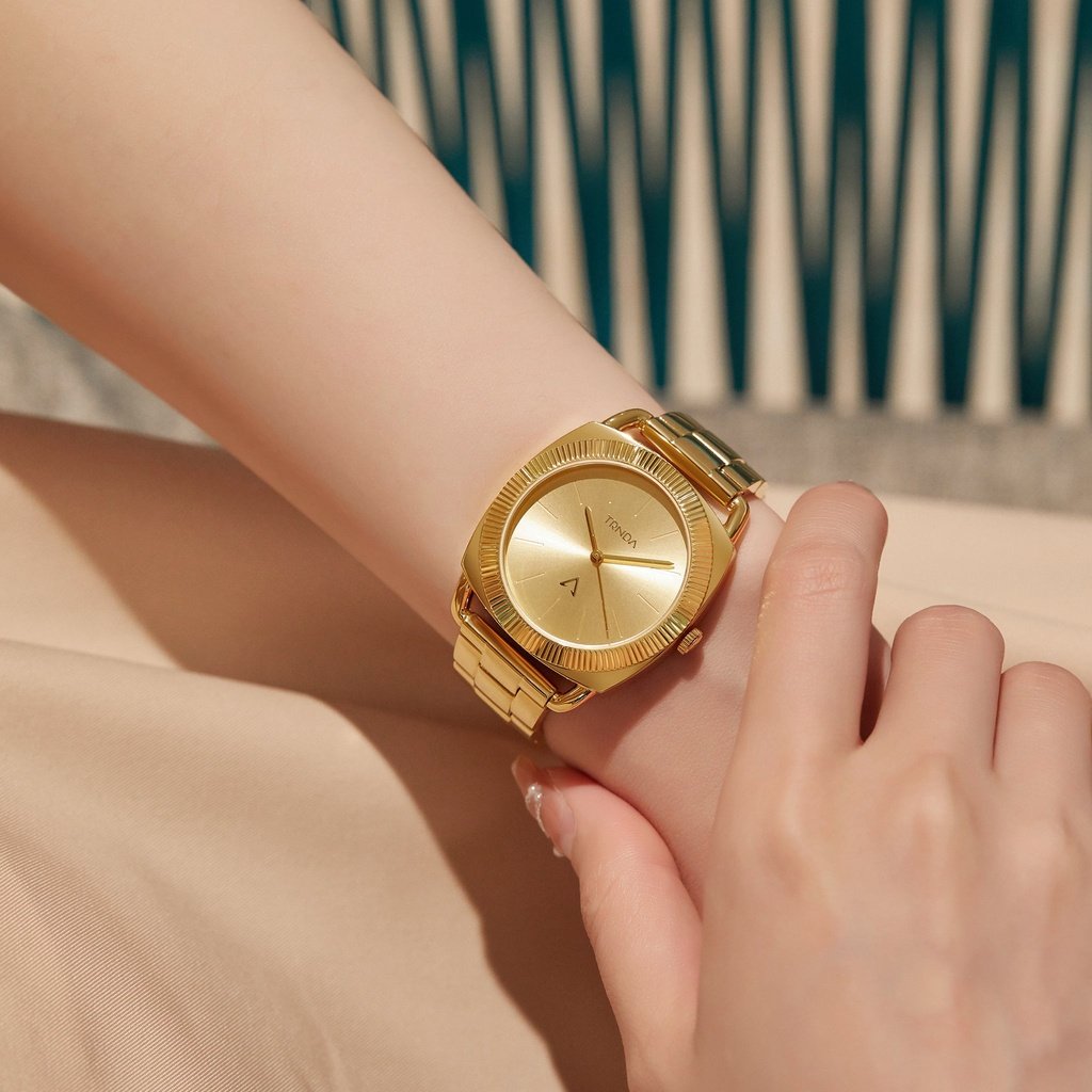 Trnda Women's Gold Stainless Steel Watch, Round Case | Trn-35.8g | SeeMyMails Marketplace