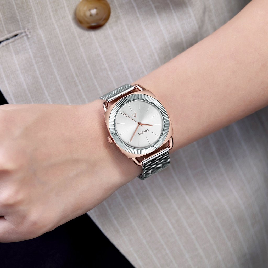 Trnda Women's Rose Gold Stainless Steel Watch, Silver Dial | Trnda-Rg35.8 – product image 3 | SeeMyMails Marketplace