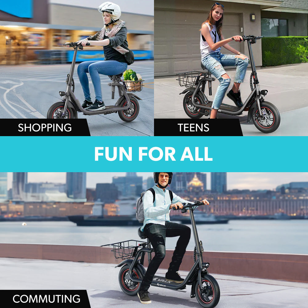 NNEMB Electric Scooter with Seat, Disc brakes, 12' Tyres, Motorised eScooter for Adults Teens Commut | SeeMyMails Marketplace