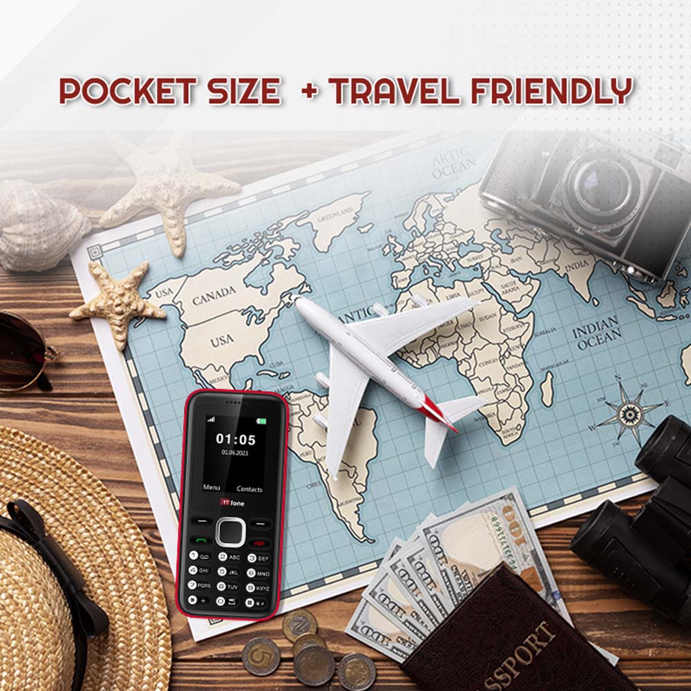 Used - TTfone TT150 Red Dual SIM Mobile with USB Cable, Vodafone Pay As You Go – product image 3 | SeeMyMails Marketplace