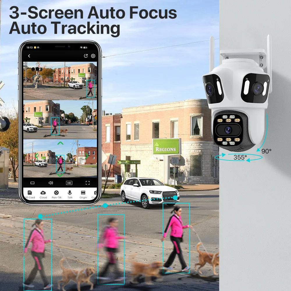 Three Lens 6K HD Outdoor WiFi Security Camera – product view 4 | SeeMyMails Marketplace