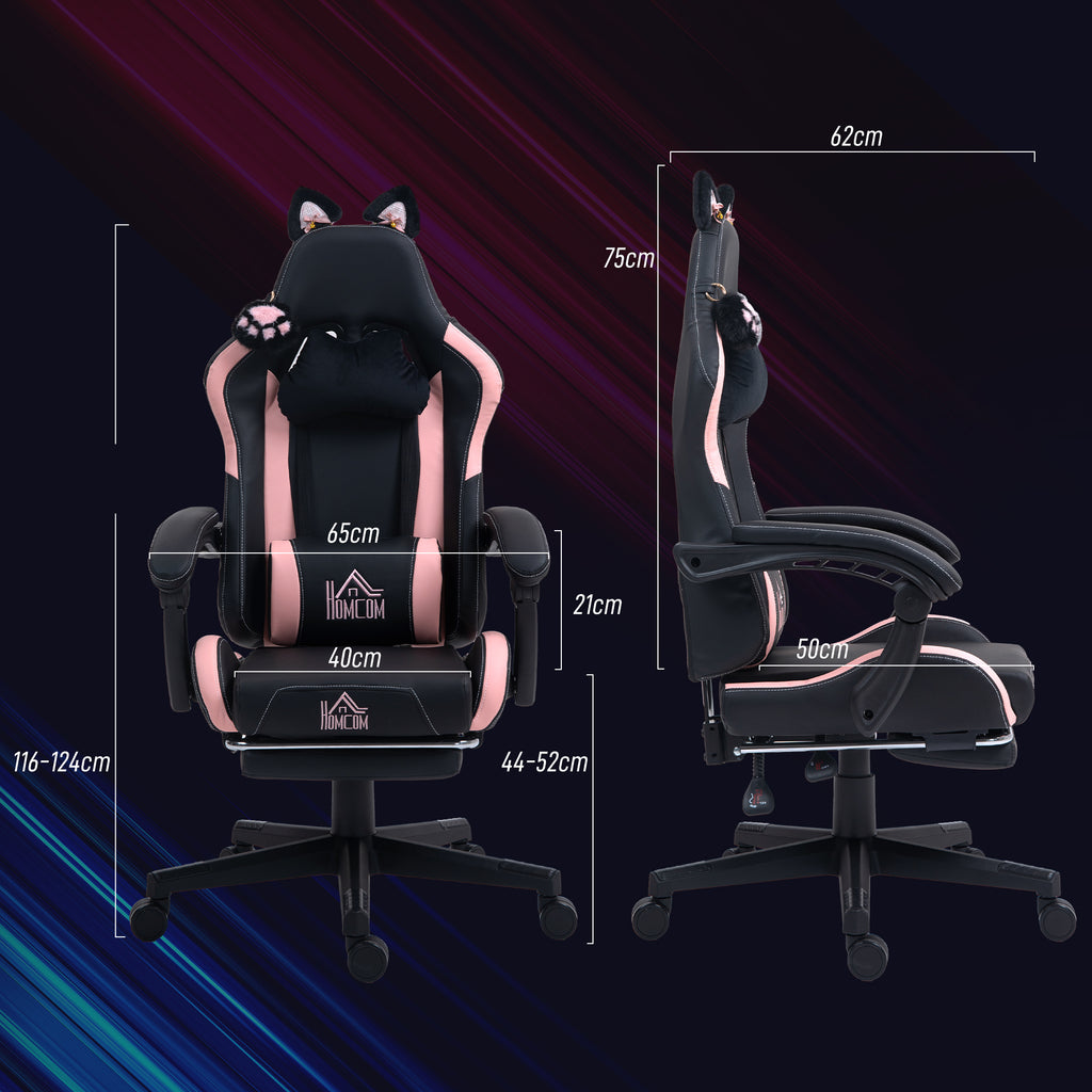 Chaise gaming ergonomique avec Oreilles de Chat, fauteuil gamer avec dossier inclinable, 65 x 62 x 1 – product view 5 | SeeMyMails Marketplace