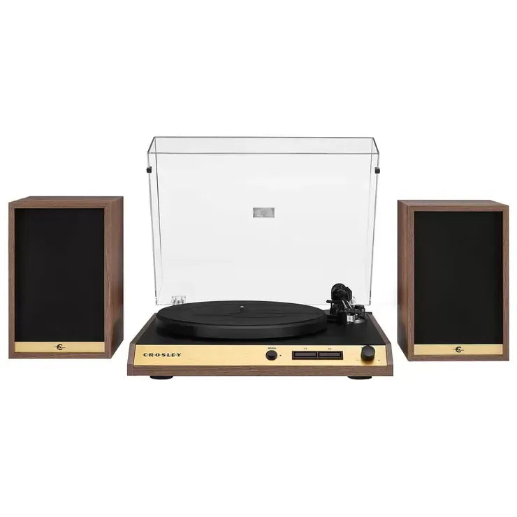 Vinyl Record Shelf Turntable with Speakers, Walnut Finish – product image 4 | SeeMyMails Marketplace