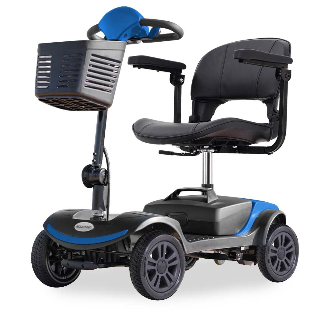 EQUIPMED Electric Mobility Scooter Portable Folding for Elderly Older Adult, SmartRider Black & Blue | SeeMyMails Marketplace