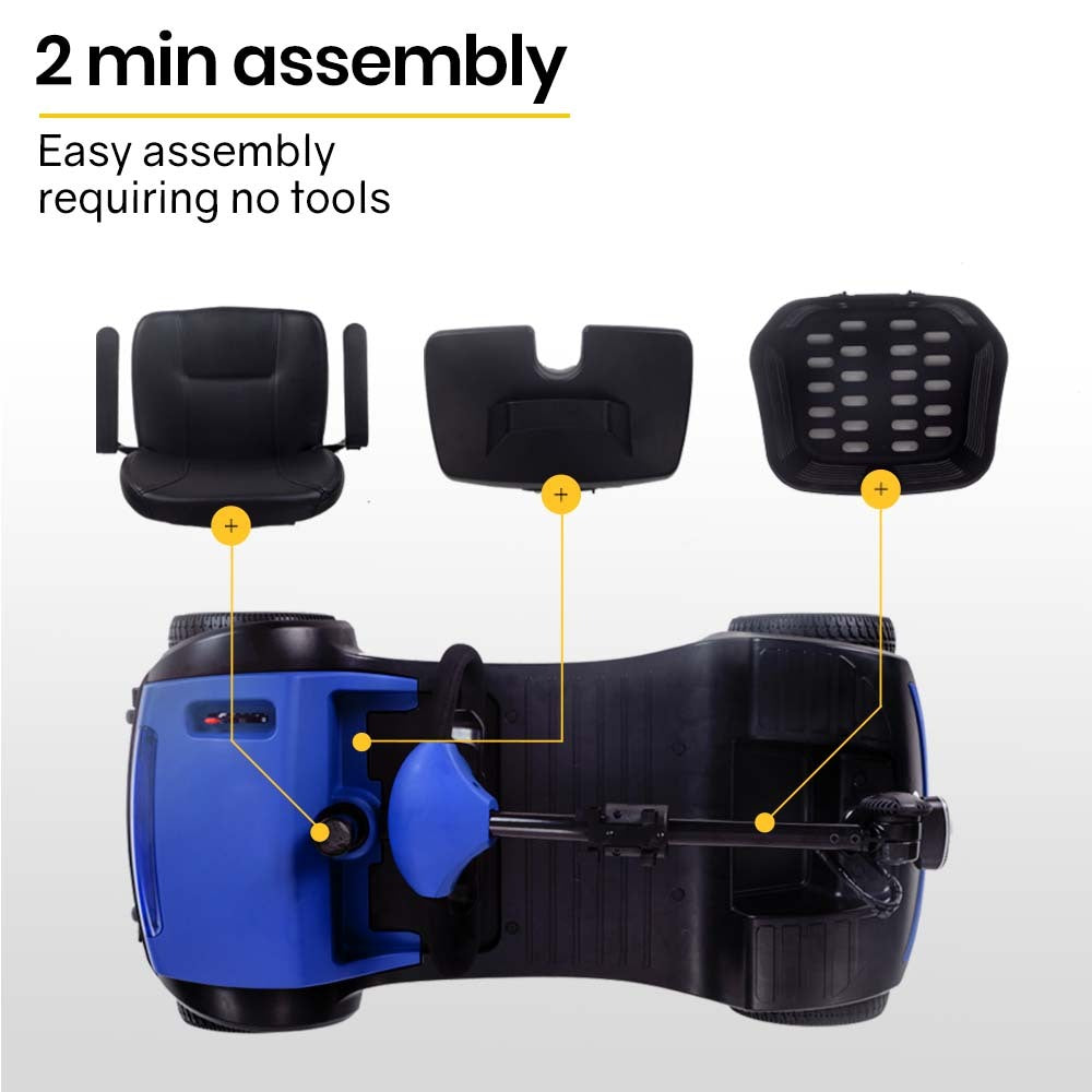 EQUIPMED Electric Mobility Scooter Portable Folding for Elderly Older Adult, SmartRider Black & Blue – product view 5 | SeeMyMails Marketplace