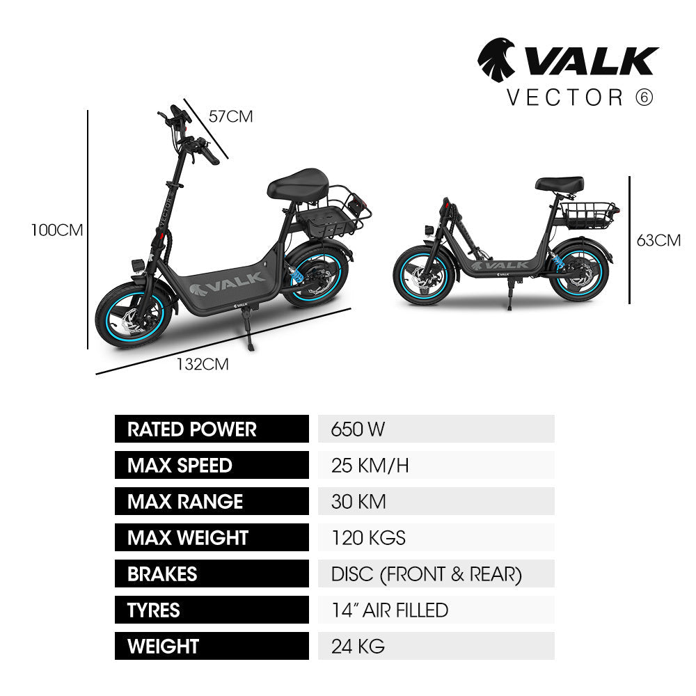 NNEDSZ VALK Electric Scooter with Seat, 30km Range, Disc brakes, 14" Tyres, Motorised eScooter for A – product view 2 | SeeMyMails Marketplace