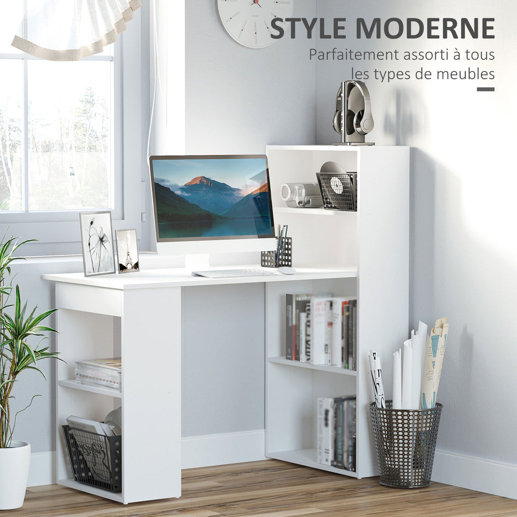 Bureau informatique, bureau avec rangement, 6 compartments ouverts, table d'ordinateur pour chambre, – product view 4 | SeeMyMails Marketplace