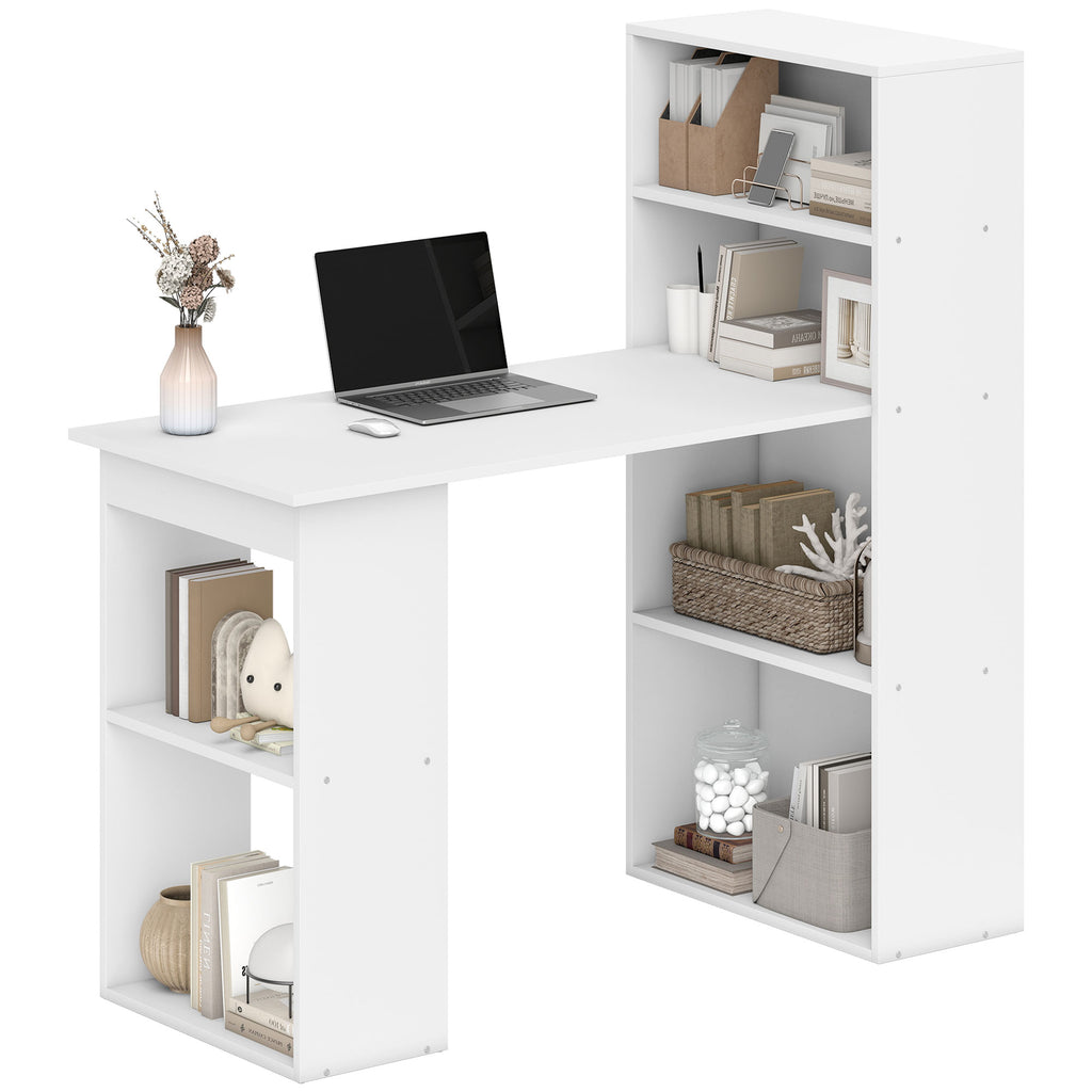 Bureau informatique, bureau avec rangement, 6 compartments ouverts, table d'ordinateur pour chambre, – product view 8 | SeeMyMails Marketplace