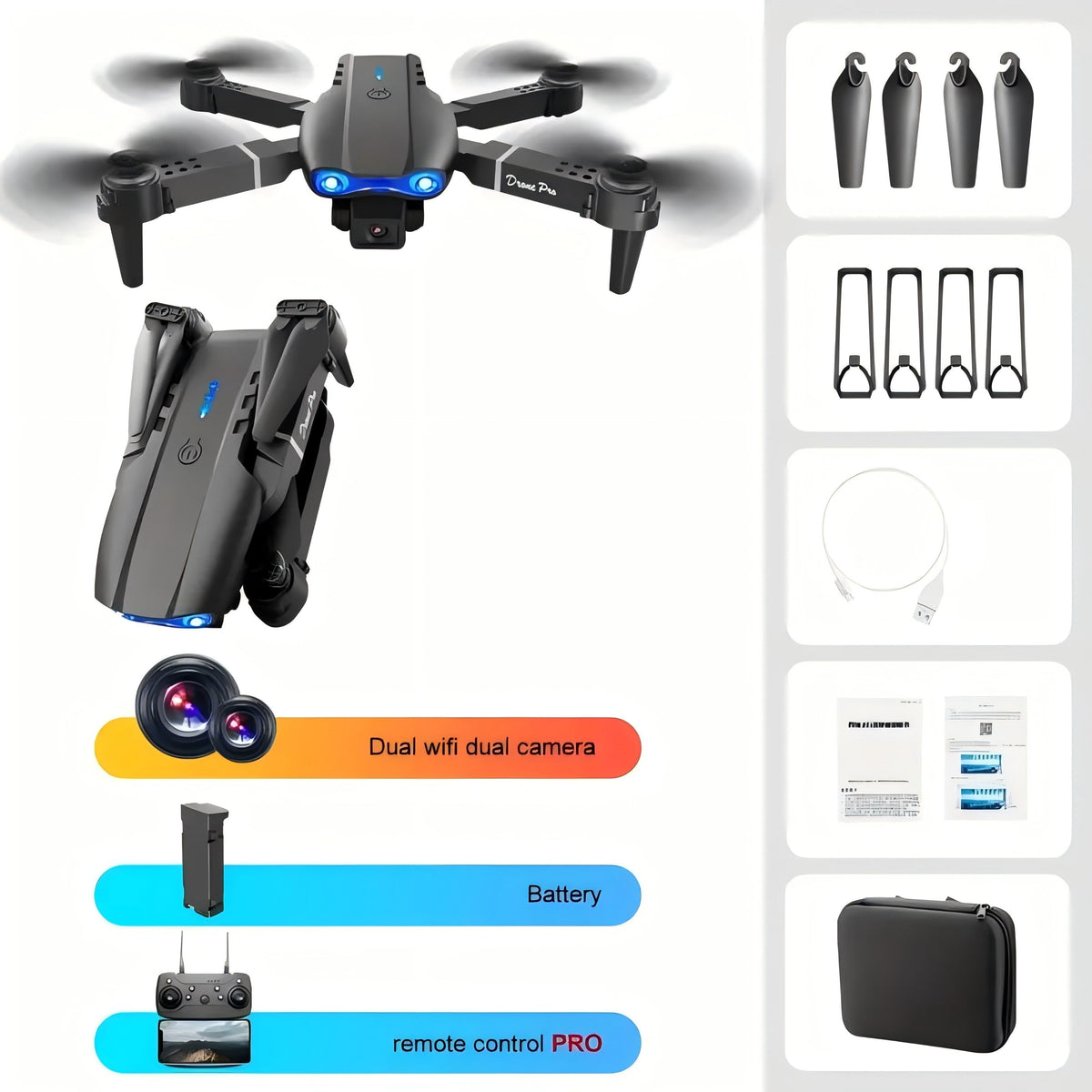 Dual Camera Foldable Quadcopter Drone – product view 3 | SeeMyMails Marketplace