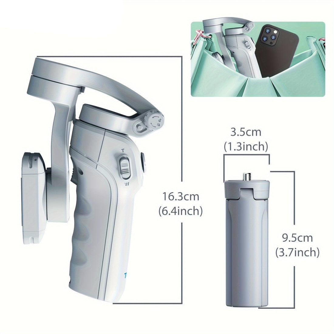 3-Axis Selfie Stick Stabilizer with LED &amp; Face Tracking | SeeMyMails Marketplace