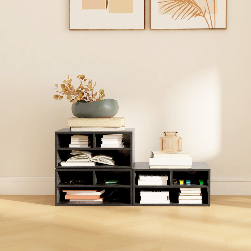 Organiseur bureau aspect noir avec 3 compartiments fournitures support d'imprimante 47 x 40 x 22,5 c – product view 6 | SeeMyMails Marketplace