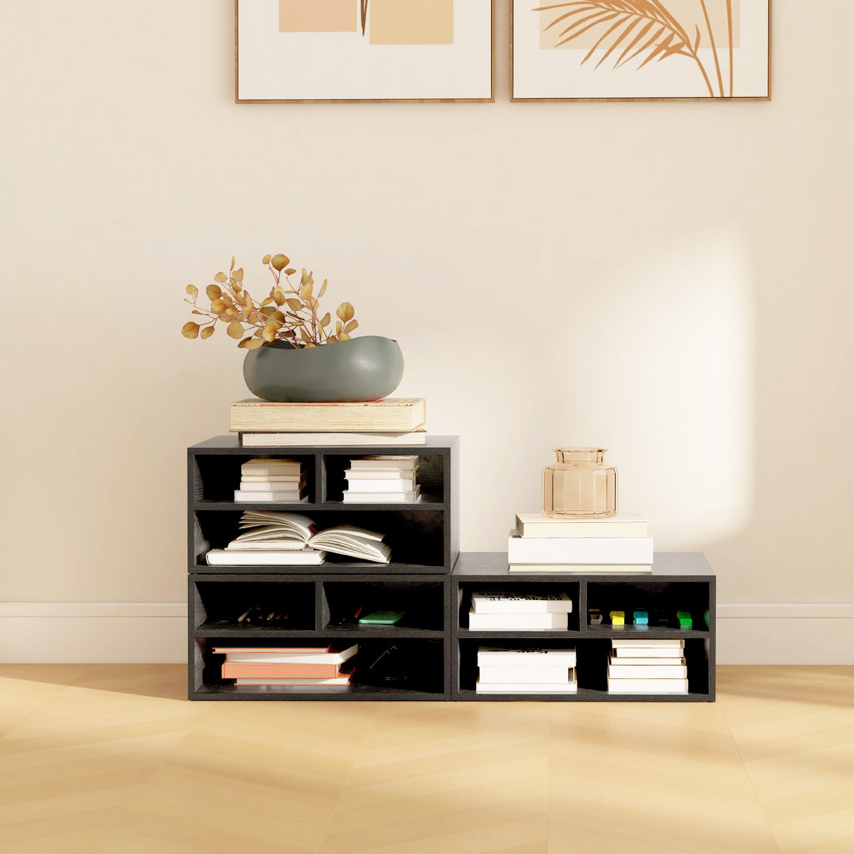 Organiseur bureau aspect noir avec 3 compartiments fournitures support d'imprimante 47 x 40 x 22,5 c – product view 6 | SeeMyMails Marketplace
