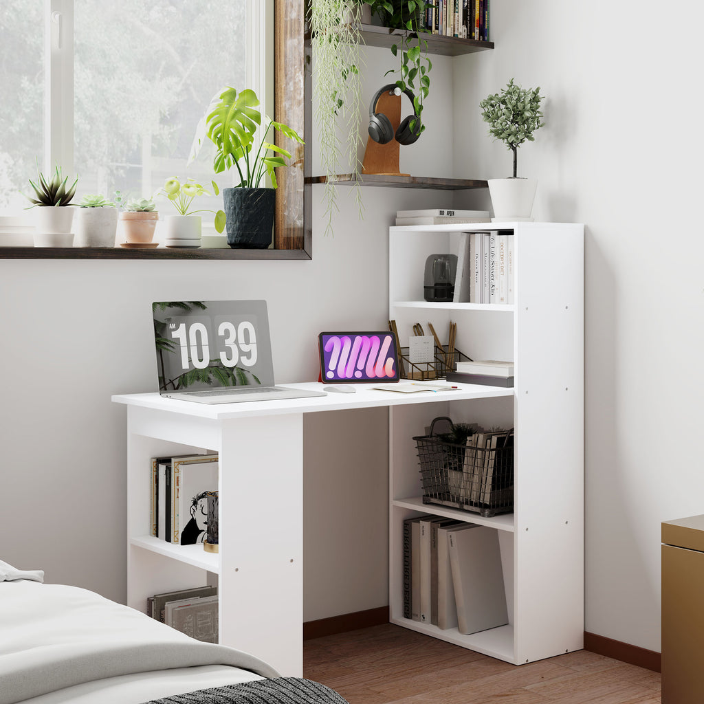 Bureau informatique, bureau avec rangement, 6 compartments ouverts, table d'ordinateur pour chambre, – product view 9 | SeeMyMails Marketplace