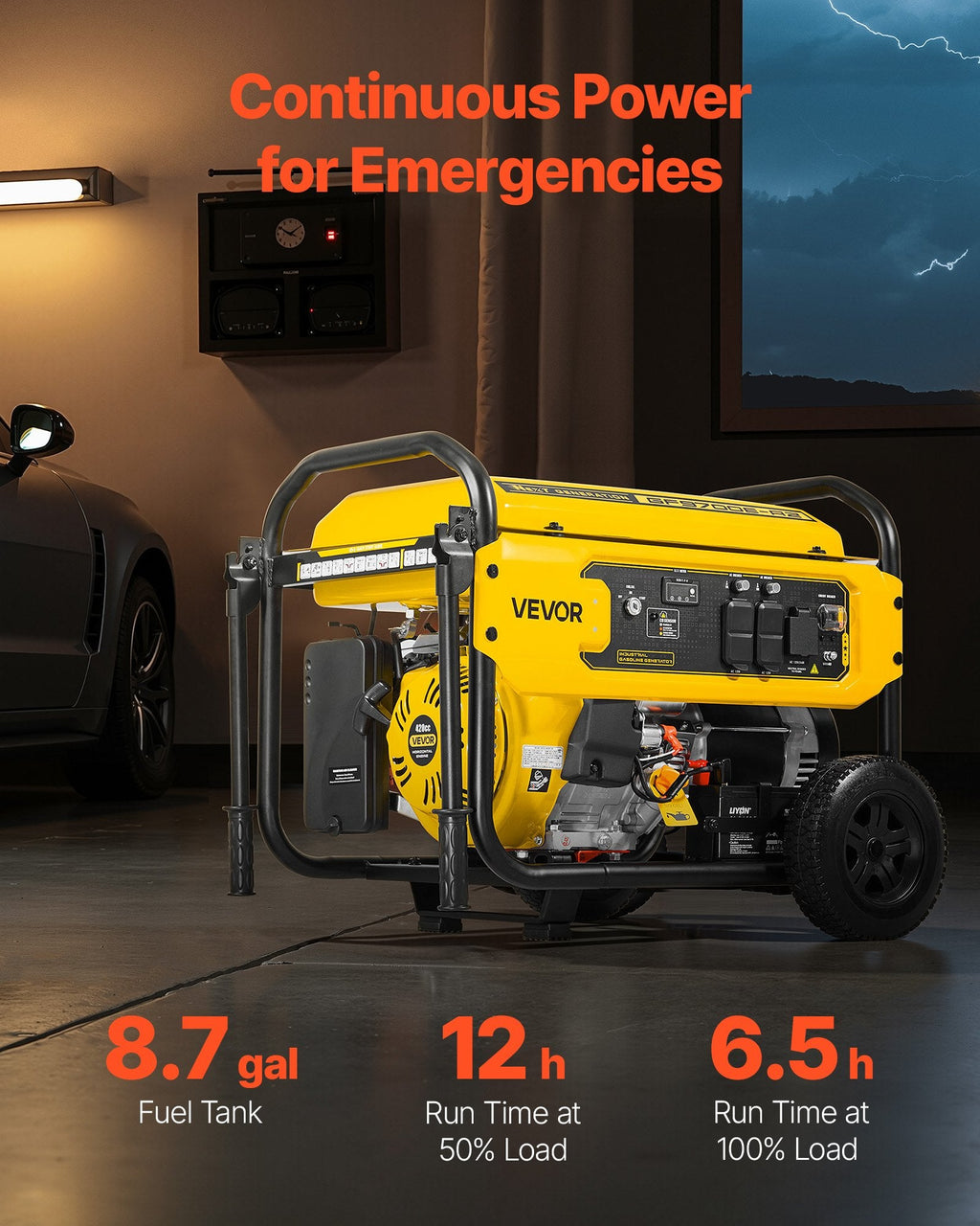 Portable Generator, 9625W Peak Watt Home Generator, Backup Generators For Home With Foldable Handle, – product image 2 | SeeMyMails Marketplace