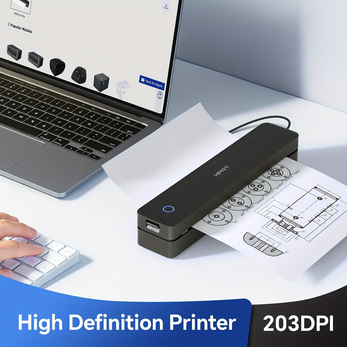 NNETM MT610 Portable Wireless Thermal Printer | SeeMyMails Marketplace
