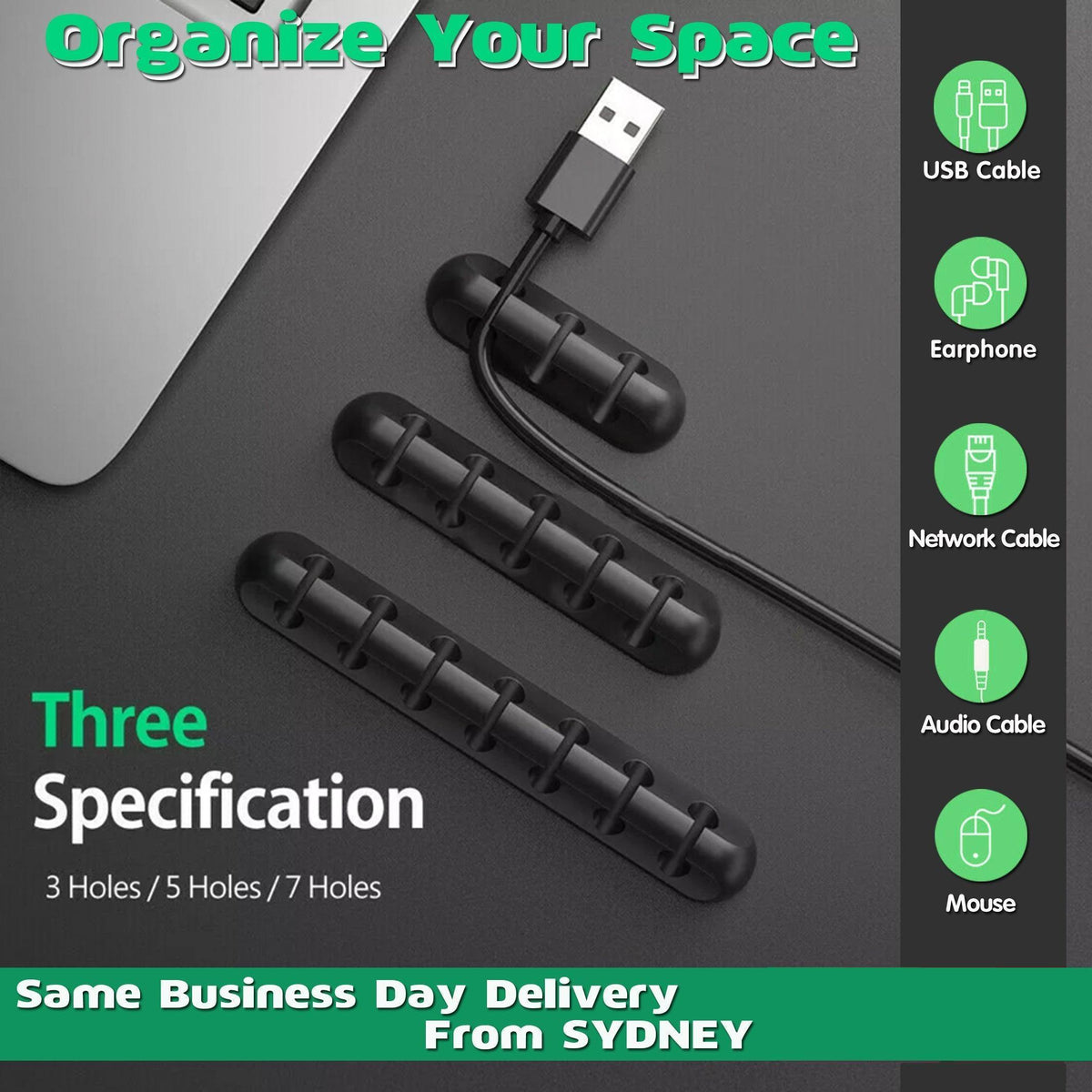 Value Pack Usb Charge Cable Holder Desk Cable Clips Organizer Cord Management – product view 6 | SeeMyMails Marketplace