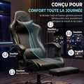 Chaise Gaming Ergonomique avec Coussin Lombaire Massant, Fauteuil Gaming Inclinable en Cuir Synthéti | SeeMyMails Marketplace