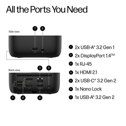 HP USB-C 100W G6 Dock – product view 4 | SeeMyMails Marketplace