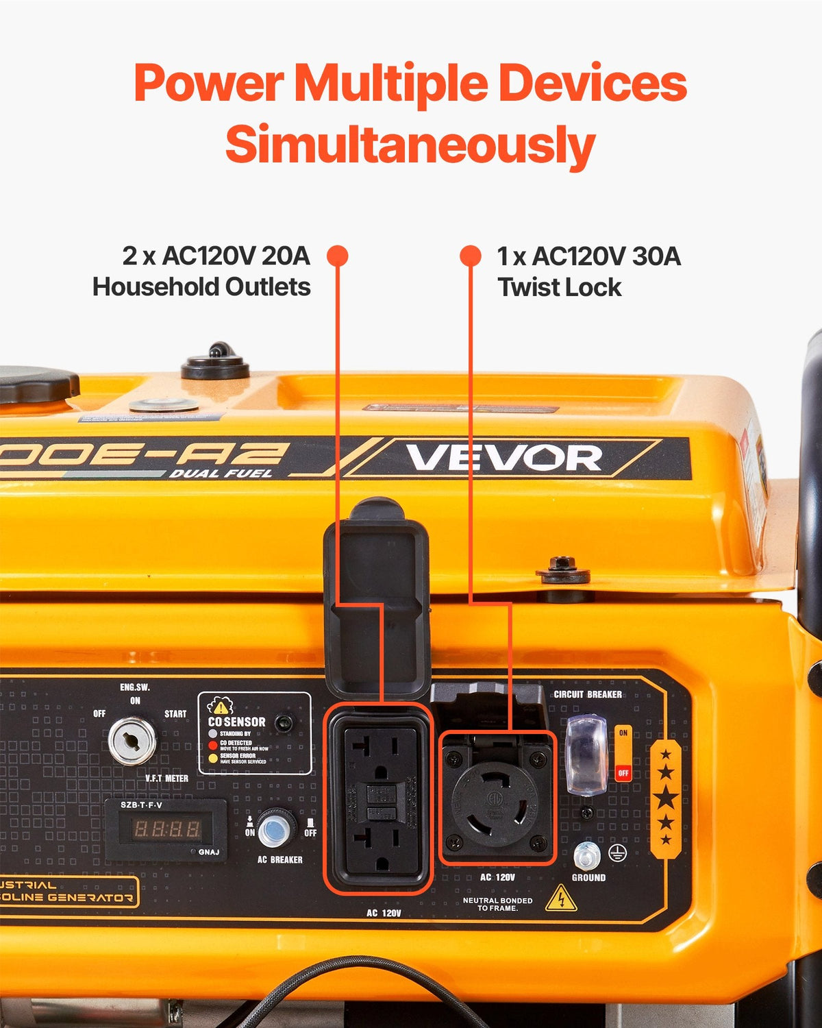 Portable Generator, Gasoline 4650W Peak Watt & LPG 4130W Peak Watt Dual Fuel Generator, Home Backup  – product image 5 | SeeMyMails Marketplace