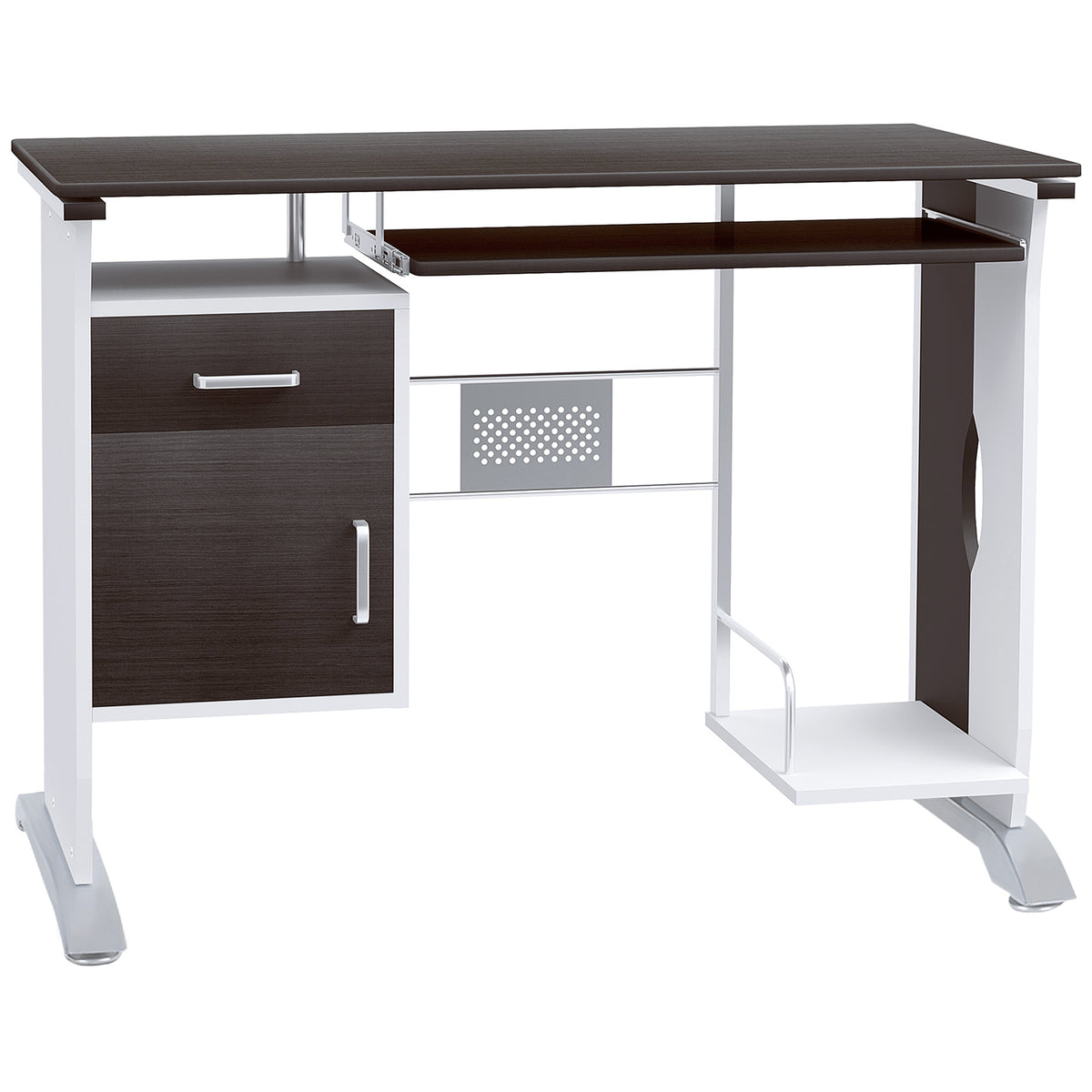Bureau d'ordinateur, 100 x 52 x 75 cm, bureau avec tablette coulissante pour clavier, tiroirs et sup | SeeMyMails Marketplace