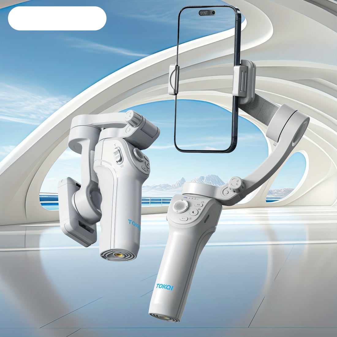 3-Axis Selfie Stick Stabilizer with LED &amp; Face Tracking – product view 2 | SeeMyMails Marketplace