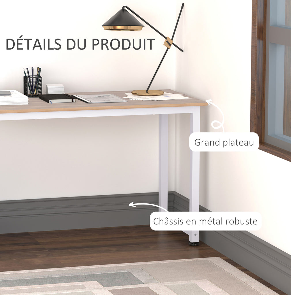 Table ordinateur table salle à manger 120x60x76cm chêne et Blanc Multifonction Grand Plateau Cadre R – product view 10 | SeeMyMails Marketplace
