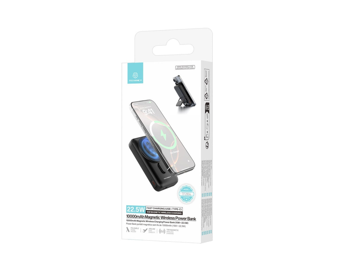 Techancy Power Bank Magnetico Sem Fios 10000mAh TF2804 15W Wireless 22.5W Carregamento Rapido com Su – product image 4 | SeeMyMails Marketplace