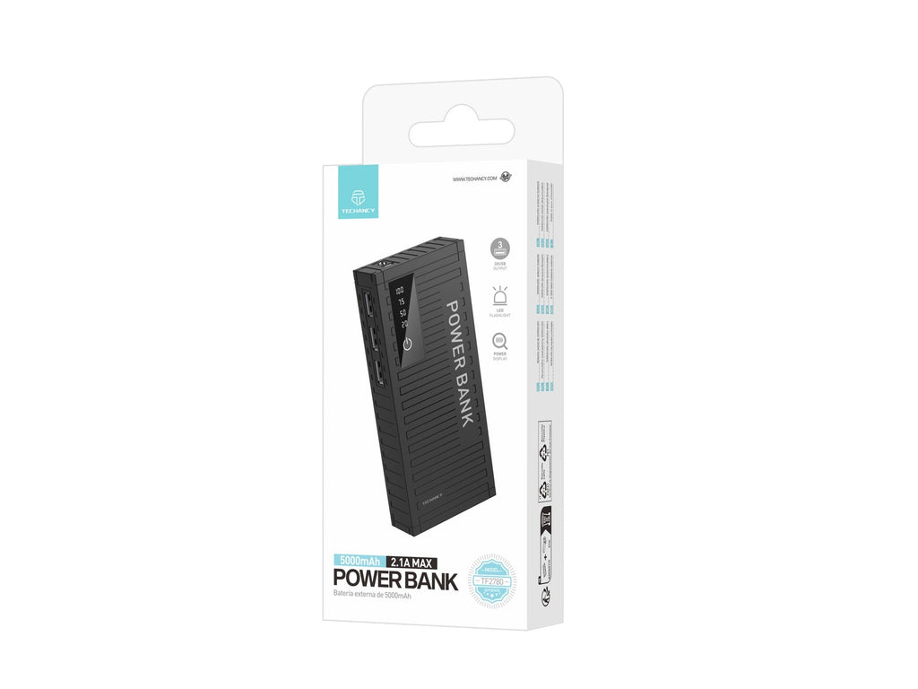 Techancy 5000mah Power Bank Preto TF2780，Carregamento Rápido De 2A,3 Saídas Usb Para Telemóvel/Table – product image 4 | SeeMyMails Marketplace