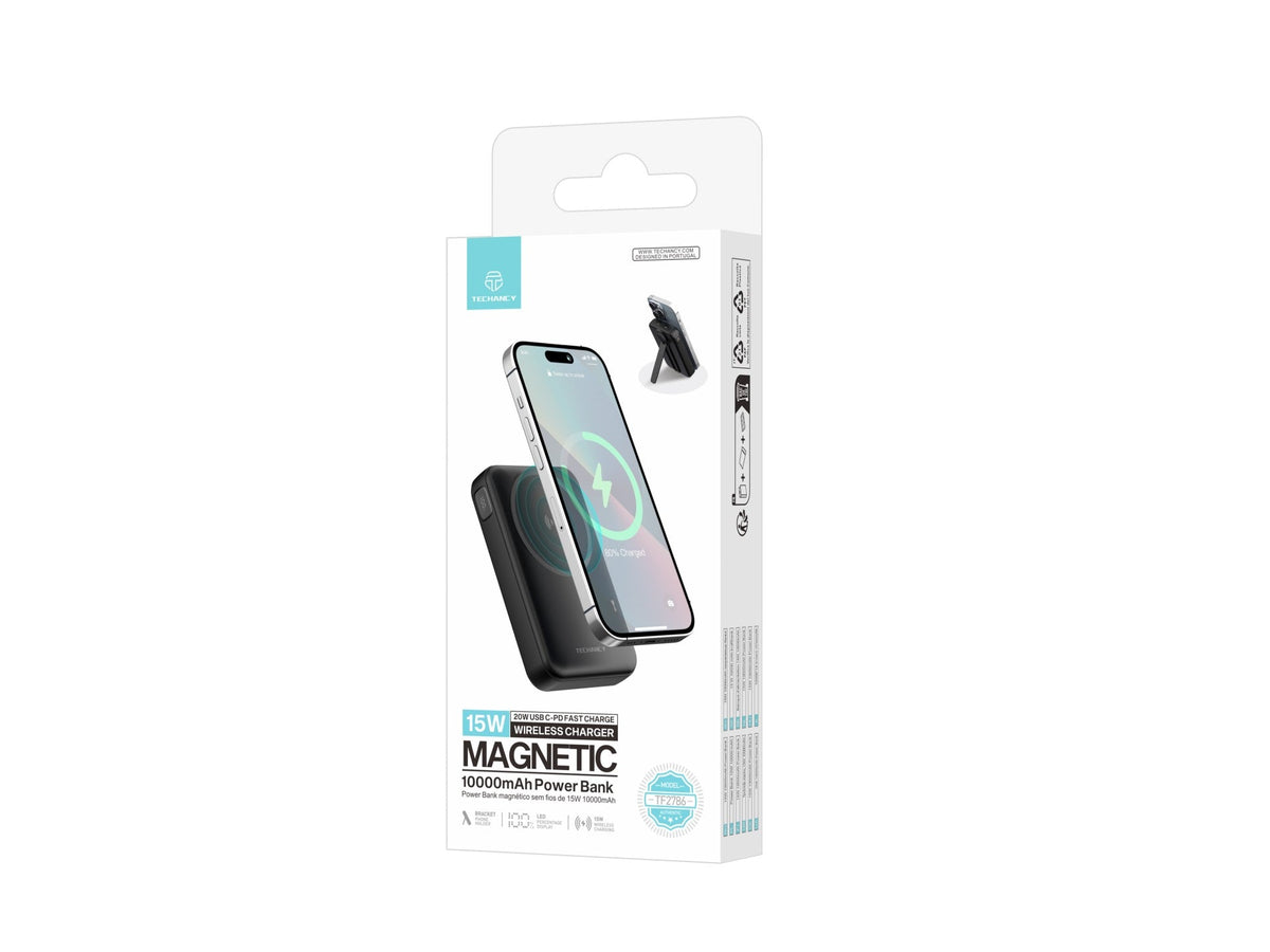 Techancy Power Bank Magnetico TF2786 10000mAh Carregamento Rapido Sem Fios 15W PD 20W Compativel com – product image 3 | SeeMyMails Marketplace