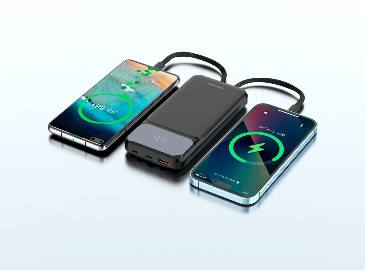 Techancy Power Bank 10000 Mah 22.5w TF2782, Cabo De Carregamento Type-C+Lightning+ Usb 3in1, Ecrã Di – product image 4 | SeeMyMails Marketplace