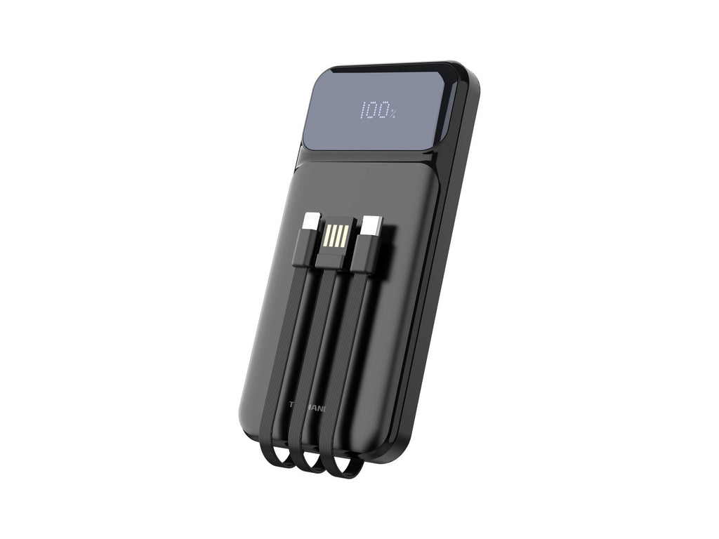 Techancy Power Bank 10000 Mah 22.5w TF2782, Cabo De Carregamento Type-C+Lightning+ Usb 3in1, Ecrã Di | SeeMyMails Marketplace