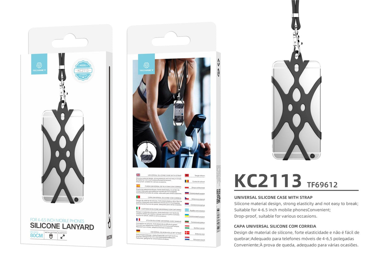 Cordão universal de silicone para telemóvel Techancy, 80 cm, KC2113, compatível com todos os modelos – product image 2 | SeeMyMails Marketplace