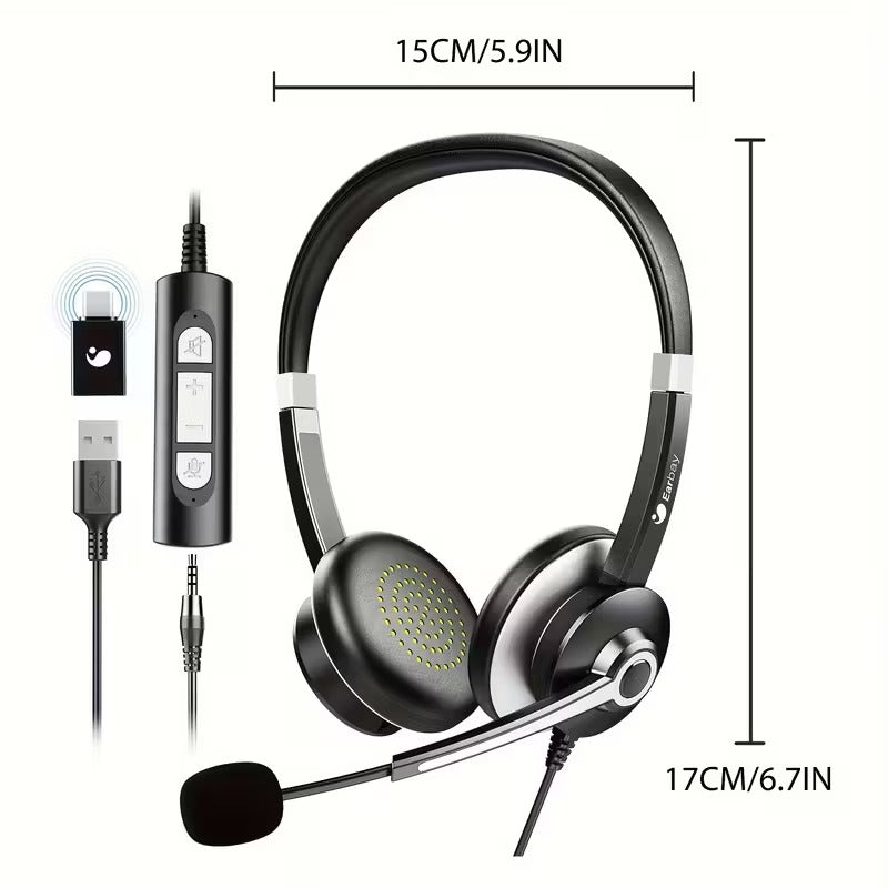 USB Headset with Microphone for Laptop and PC – product view 3 | SeeMyMails Marketplace