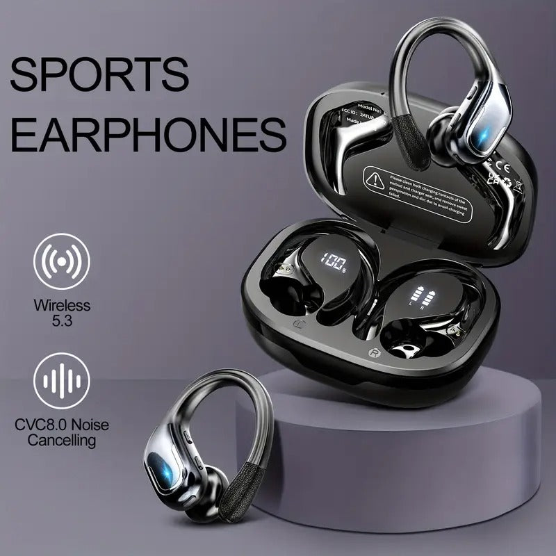 Wireless Sport Earbuds with Mic & LED Display | SeeMyMails Marketplace