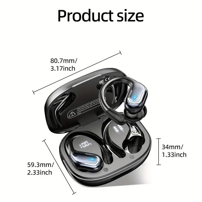 Wireless Sport Earbuds with Mic & LED Display – product view 4 | SeeMyMails Marketplace