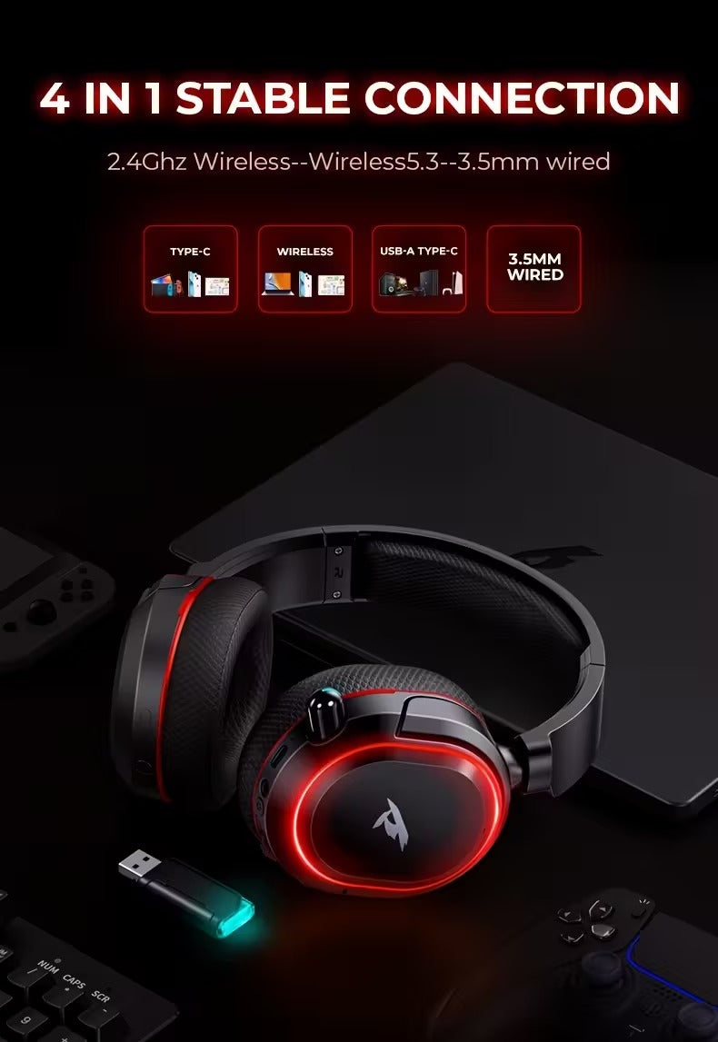 Wireless Gaming Headset Surround Sound RGB Mic – product view 5 | SeeMyMails Marketplace