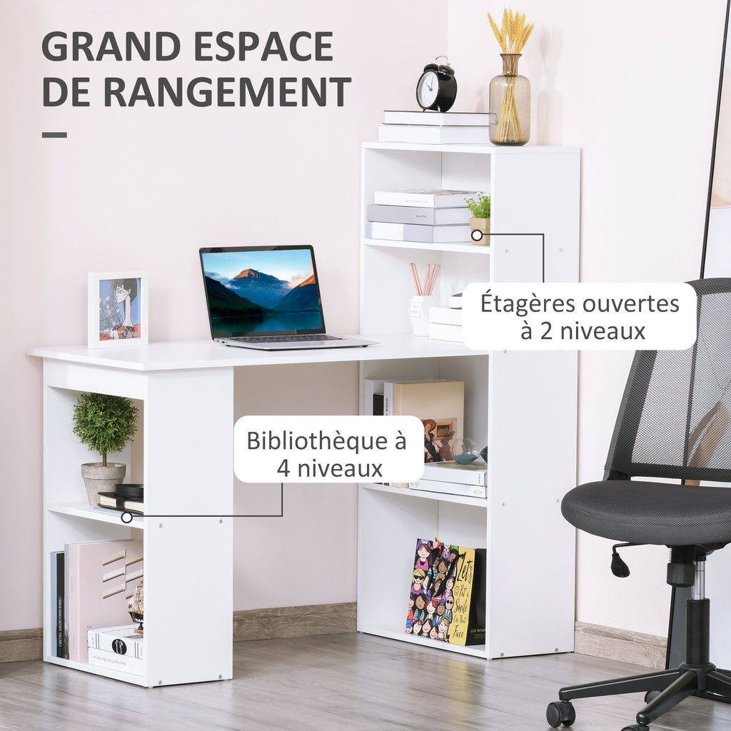 Bureau informatique, bureau avec rangement, 6 compartments ouverts, table d'ordinateur pour chambre, – product view 5 | SeeMyMails Marketplace