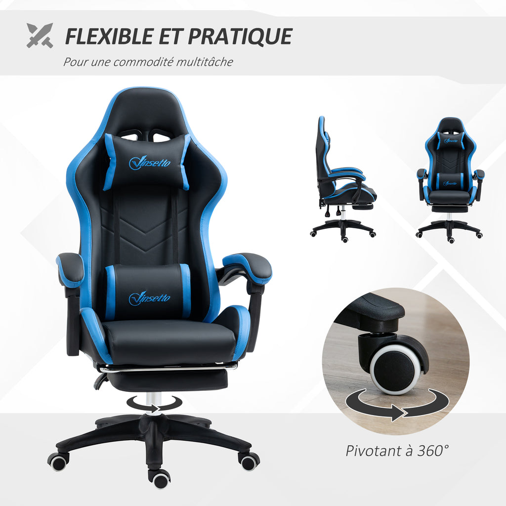 Chaise gaming fauteuil gaming ergonomique avec dossier inclinable à 135° et soutien lombaire, 65 x 6 – product view 6 | SeeMyMails Marketplace