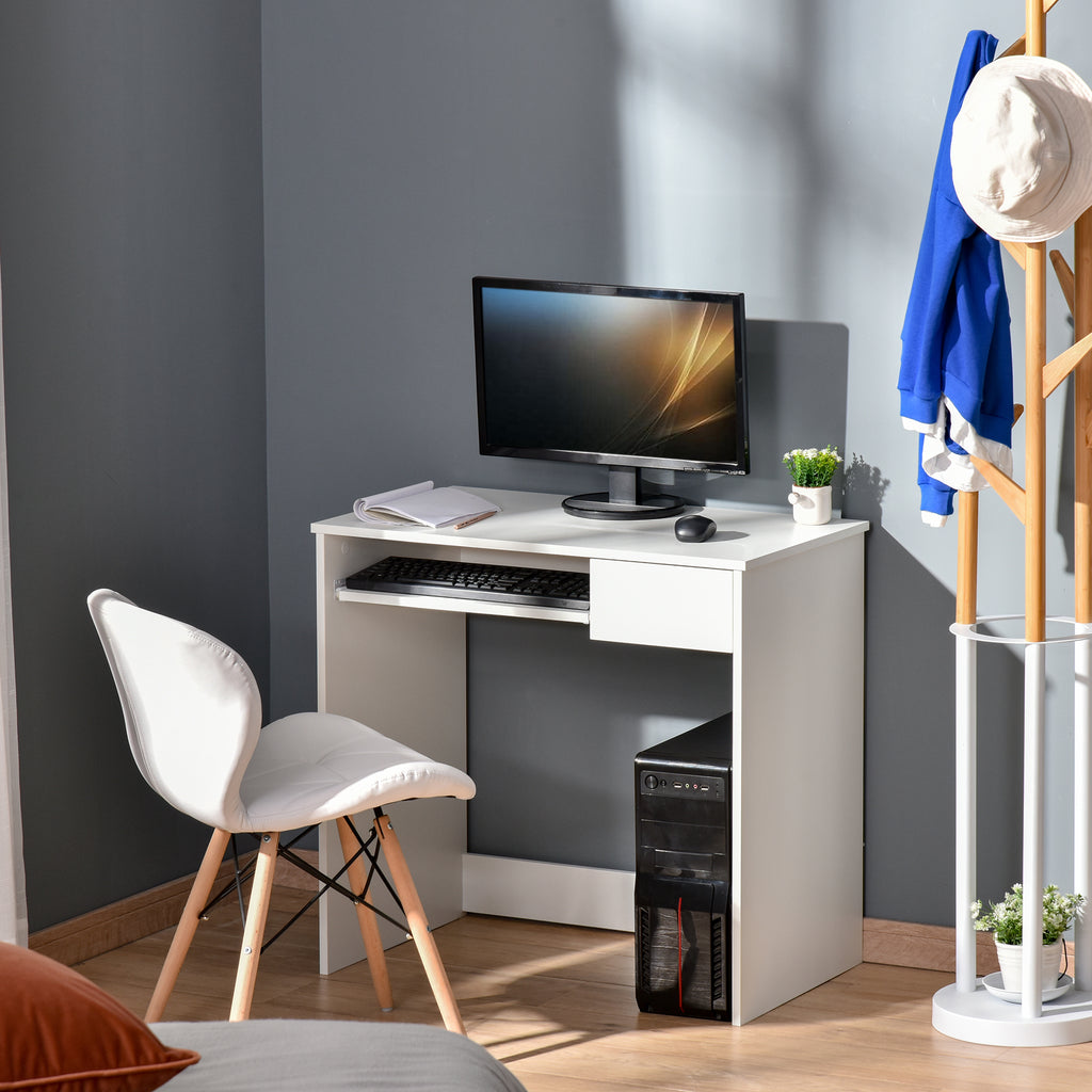 Bureau d'Ordinateur, 80 x 45 x 75 cm, Bureau avec Rangement, Plateau pour Clavier et Tiroir, Blanc – product view 10 | SeeMyMails Marketplace