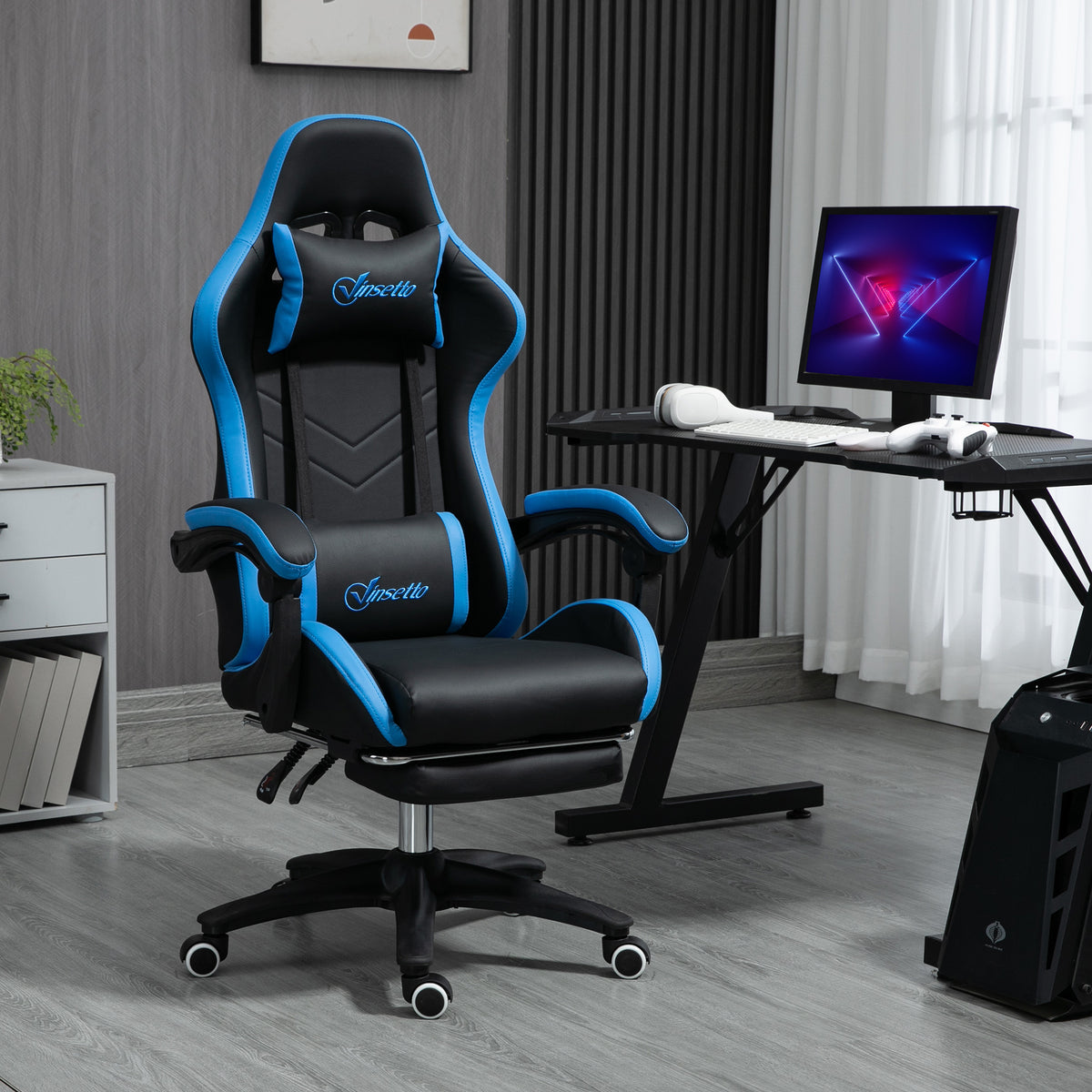Chaise gaming fauteuil gaming ergonomique avec dossier inclinable à 135° et soutien lombaire, 65 x 6 – product view 10 | SeeMyMails Marketplace