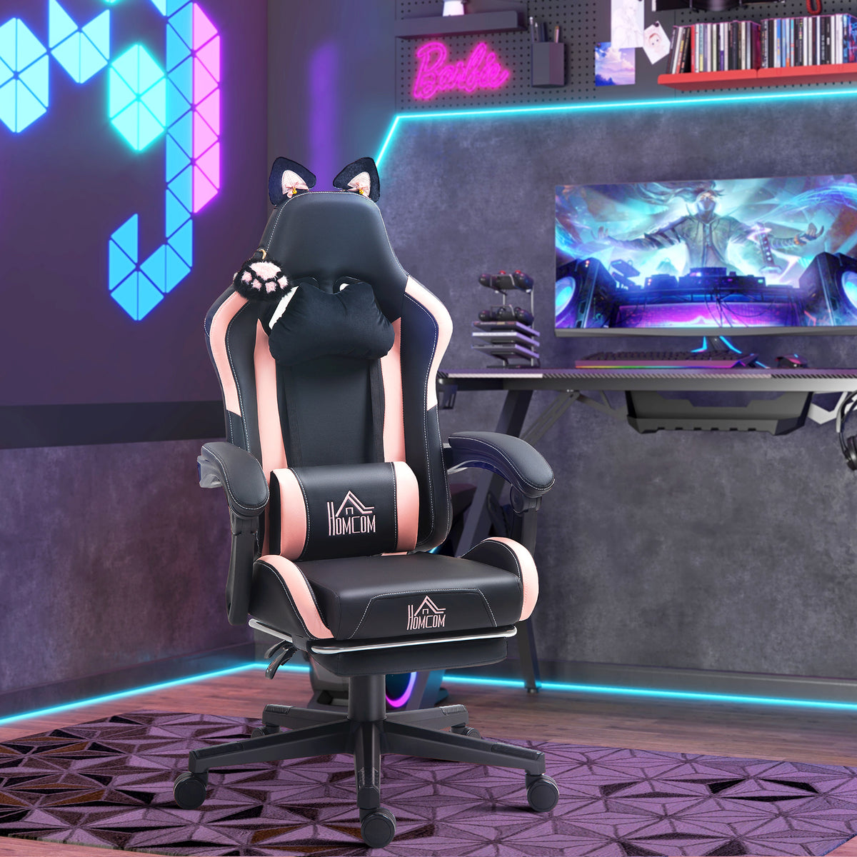 Chaise gaming ergonomique avec Oreilles de Chat, fauteuil gamer avec dossier inclinable, 65 x 62 x 1 – product view 10 | SeeMyMails Marketplace