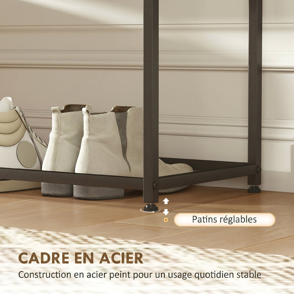Table Console en Acier 2 Étagères Design Moderne pour Salon Entrée Couloir 100 x 30 x 87 cm Noir – product image 2 | SeeMyMails Marketplace