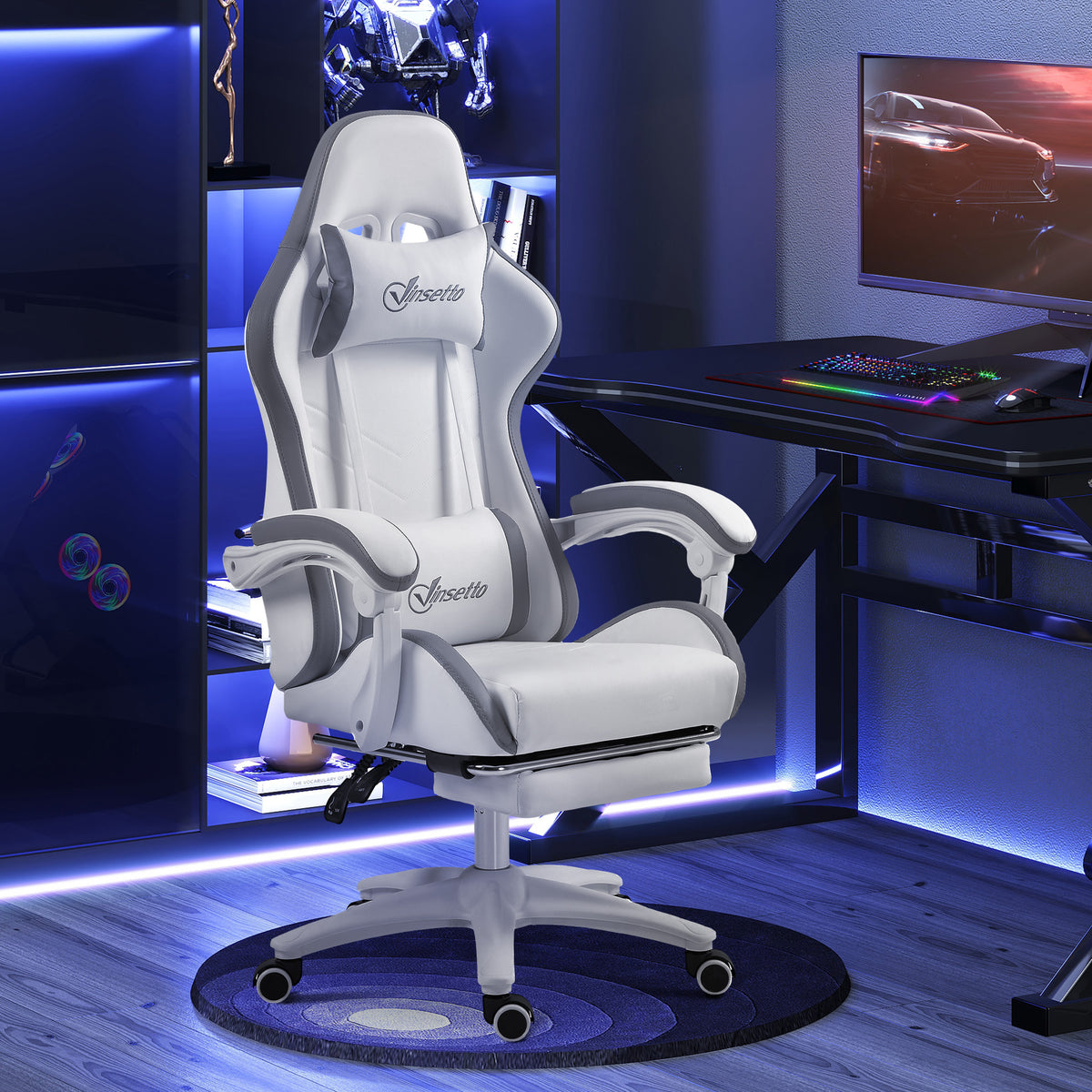 Chaise gaming fauteuil gaming ergonomique avec dossier inclinable à 135° et soutien lombaire, 65 x 6 – product view 3 | SeeMyMails Marketplace