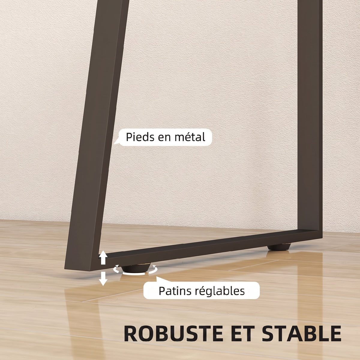 Bureau d'Ordinateur avec Placard et Tiroir 135 x 60 cm, Étagère Réglable, Pieds en Métal, Style Indu – product view 2 | SeeMyMails Marketplace