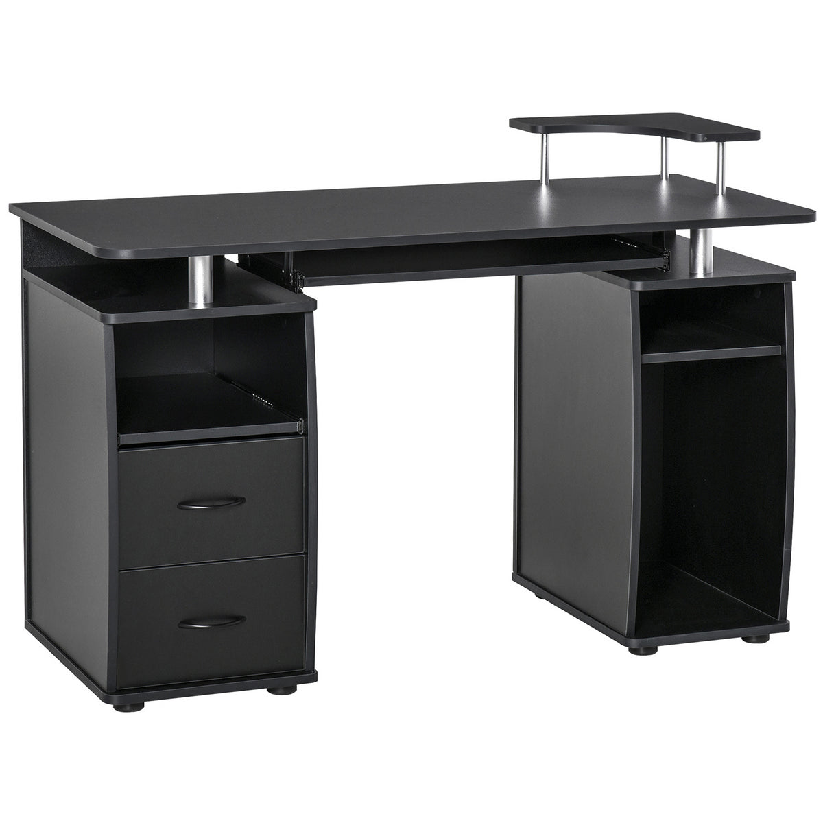 Bureau informatique étagères et tiroir, 120 x 50 x 85 cm, bureau d'ordinateur avec rangement support – product view 2 | SeeMyMails Marketplace